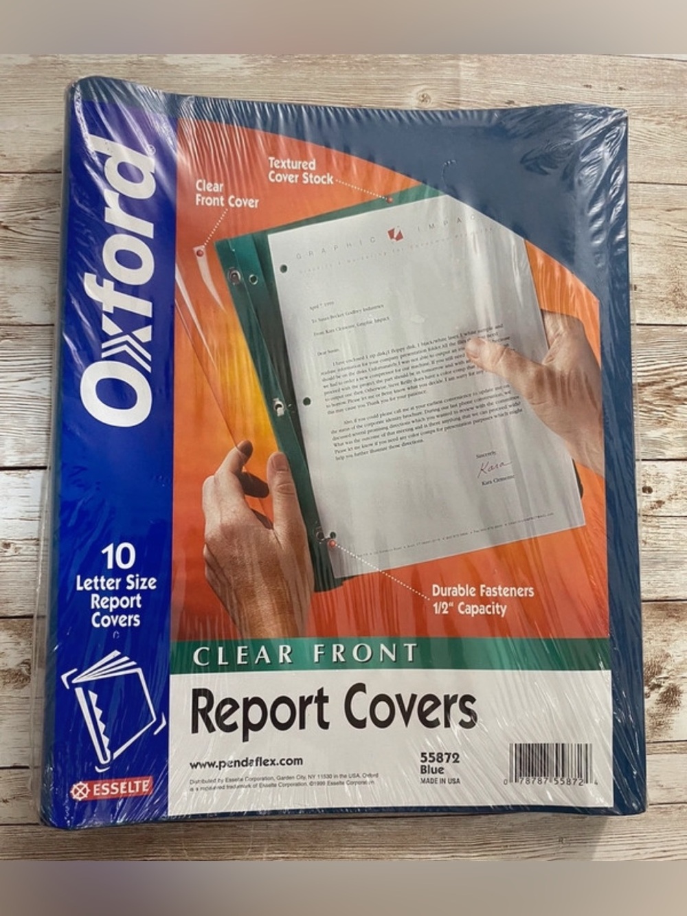 🆕 10-Pack Oxford Clear Front Report Covers Blue